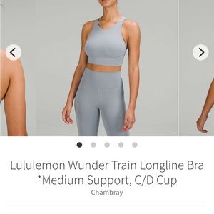 Lululemon wunder train  Longline Bra